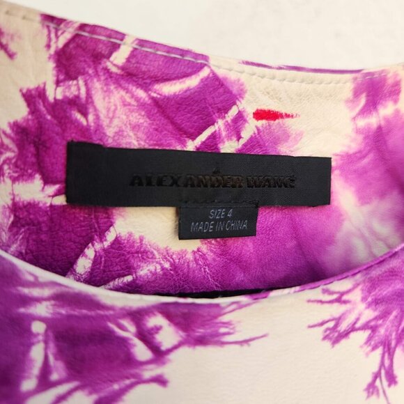 ALEXANDER WANG Tie Dye Genuine Leather Raw Hem Top - Picture 7 of 12